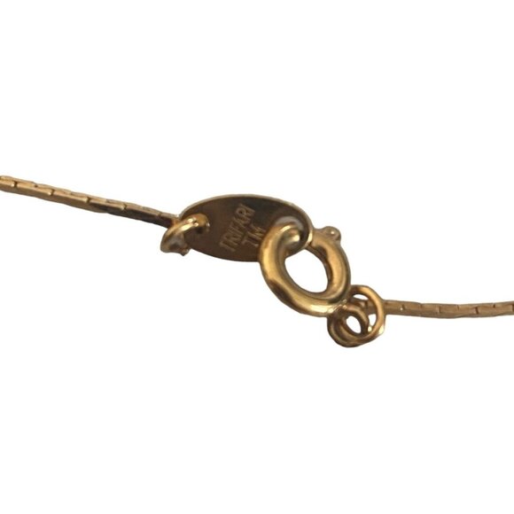 Trifari 11" Gold Tone Chain with Plastic Faceted Beads Dainty - Picture 2 of 4